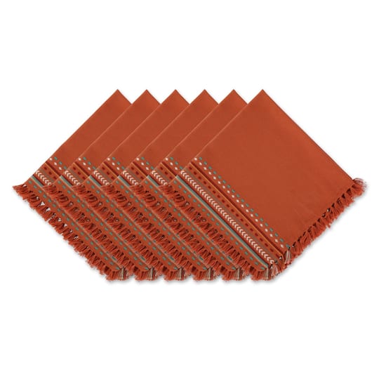 DII® Sedona Sunset Hacienda Stripe Fringed Cloth Dinner Napkins, 6ct.